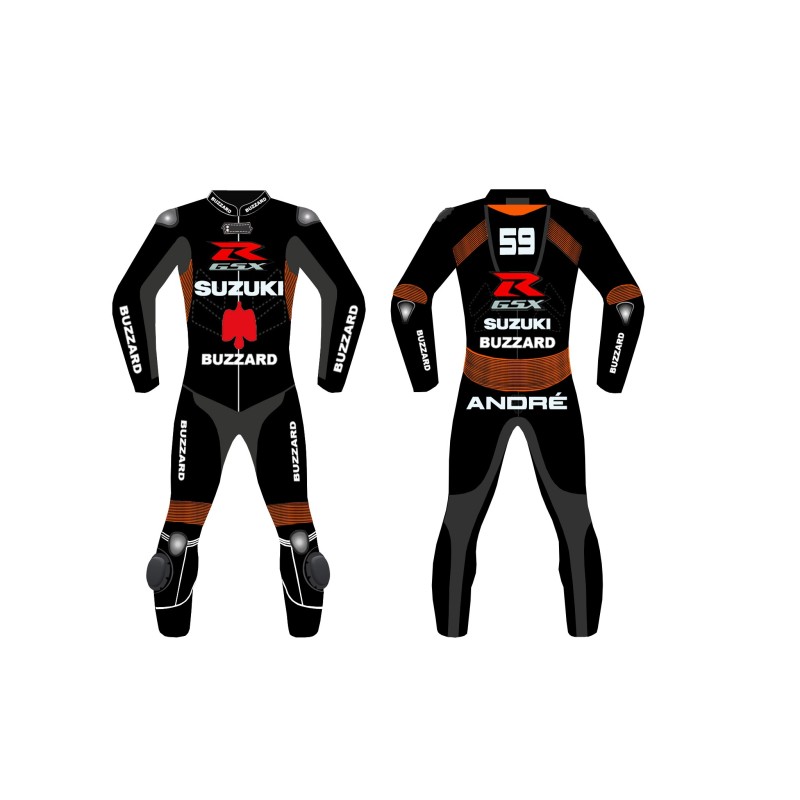 CUSTOM MADE SUZUKI GSX R MOTORBIKE MOTORCYCKLE LEATHER RACING SUIT