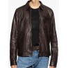 Men Clasic Collar Bomber Leather Fashion Jacket