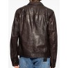 Men Clasic Collar Bomber Leather Fashion Jacket