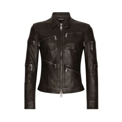 Lambskin Leather Biker...