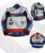 BMW HP4 Motorcycle Leather Racing Jacket | 3asy Ride Blue White Red Sport Bike Jacket | Premium Motorbike Riding Gear - Image 2