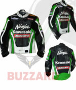 Kawasaki Ninja Motocard Motorcycle Leather Racing Jacket – Premium Motorbike Rider Jacket - Image 2