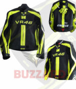 Valentino Rossi 46 Motorcycle Leather Jacket | MotoGP Style Racing Rider Jacket | Black & Yellow Sport Bike Jacket - Image 2