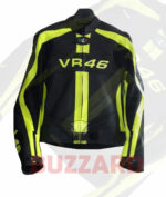 Valentino Rossi 46 Motorcycle Leather Jacket | MotoGP Style Racing Rider Jacket | Black & Yellow Sport Bike Jacket